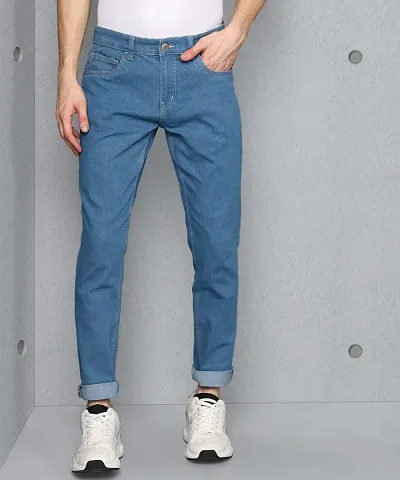 Stylish Cotton Blend Mid-Rise Jeans 