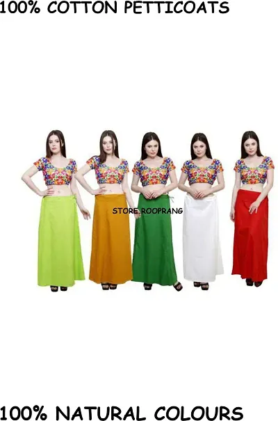 Buy Women's Cotton Inskirt Saree Petticoats Combo (Pack Of 5) Online In  India At Discounted Prices