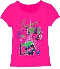 Stylish Fancy Multicoloured Cotton Blend Printed T-Shirts Combo For Kids Girls Pack Of 5-thumb2