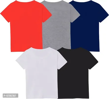 Stylish Fancy Multicoloured Cotton Blend Printed T-Shirts Combo For Kids Boys  Girls Pack Of 5-thumb2