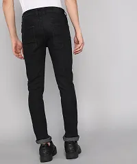 Stylish Black Polycotton Solid Mid-Rise Jeans For Men-thumb2