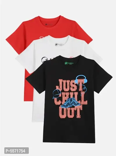 Boy's casual round neck  Fit T-shirt (Pack of 3)