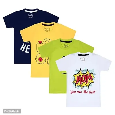 BOYS CASUAL ROUND NECK TSHIRT PACK OF 4-thumb0