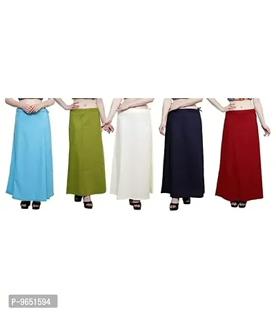 Classy Pure Cotton Solid Petticoats For Women Pack Of 5-thumb0
