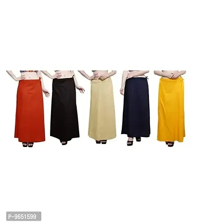 Classy Pure Cotton Solid Petticoats For Women Pack Of 5-thumb0
