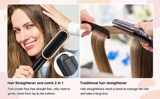 Hair Straightener, Hair Straightener Comb for Women  Men, Hair Styler, Straightener Machine Brush/PTC Heating Electric Straightener with 5 Temperature (Comb)-thumb1