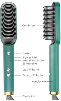 Hair Straightener, Hair Straightener Comb for Women  Men, Hair Styler, Straightener Machine Brush/PTC Heating Electric Straightener with 5 Temperature (Comb)-thumb3