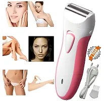 Electric Hair Trimmer KM-3018 Rechargeable Cordless Smart Beard Trimmer Zero Machine (Pink  white)-thumb1