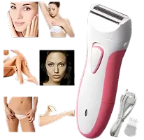 Electric Hair Trimmer KM-3018 Rechargeable Cordless Smart Beard Trimmer Zero Machine (Pink  white)-thumb2