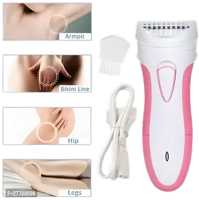 Electric Hair Trimmer KM-3018 Rechargeable Cordless Smart Beard Trimmer Zero Machine (Pink  white)-thumb5