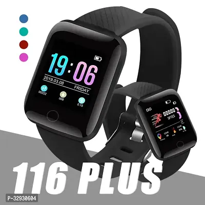 ID116 Plus Smart Bracelet Fitness Tracker Color Screen Smartwatch Heart Rate Blood Pressure Pedometer Sleep Monitor (Black)