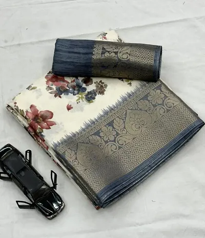 Trending Cotton Silk Saree with Blouse piece 
