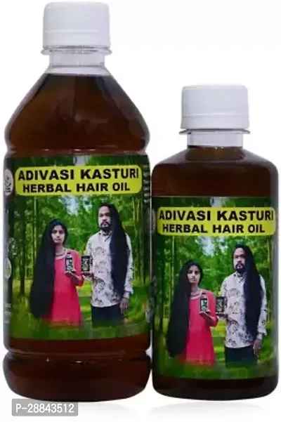 Classic Adivasi Neelambari Kasturi Herbal Hair Oil For Hair Regrowth Oil (600 Ml) Pack Of 2-thumb0