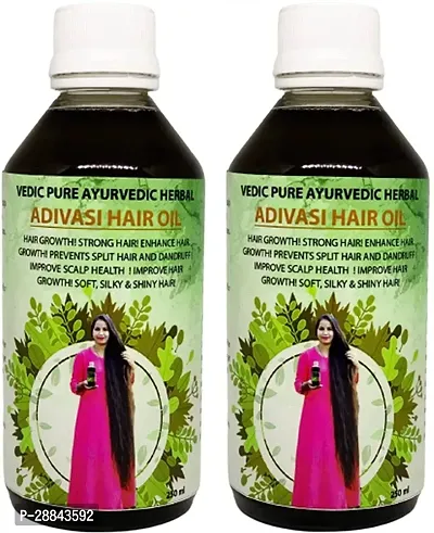 Classic Adivasi Vedic Pure Ayurvedic Herbal Hair Oil (500 Ml) Pack Of 2-thumb0