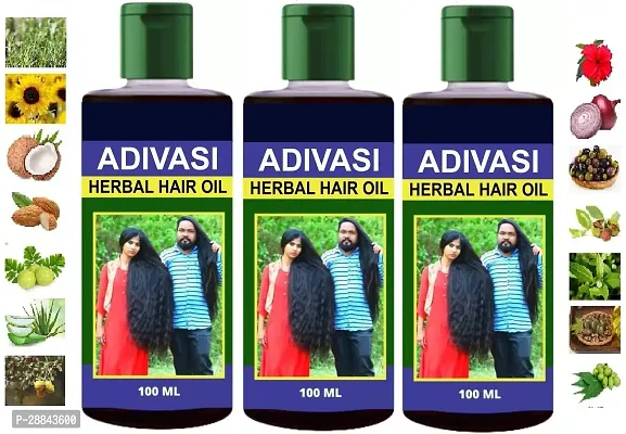 Classic Adivasi Medicine All Type Of Hair Problem Herbal Growth Hair Oil 300 Ml Hair Oil (300 Ml) Pack Of 3-thumb0