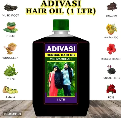 Classic Adivasi All Type Of Hair Problem Herbal Natural Anti Dandruff Hair Oil (1 L) Pack Of 1-thumb0