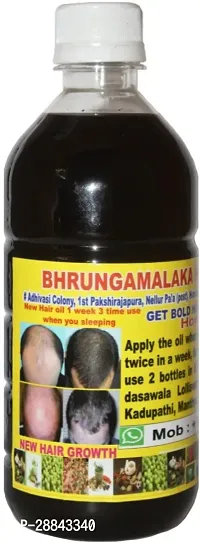 Classic Adivasi Brungamalaka Herbal Hair Oil - Natural / Organic Hair Growth Oil For Women And Mens Hair Oil (500 Ml) Pack Of 1-thumb0