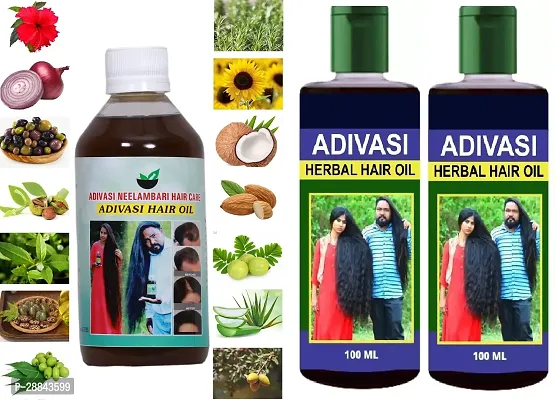 Classic Adivasi Anti Hair Fall Dandruff Remover Hair Growth And Long Long Hair Oil (100 Ml) Pack Of 3-thumb0