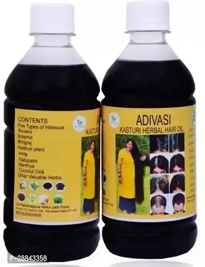 Classic Adivasi Kasturi Herbal Hair Oil Hair Oil (500 Ml) Pack Of 2-thumb0