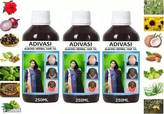 Classic Adivasi Aadivasi Almond Hair Oil(750Ml) Pack Of 3-thumb0