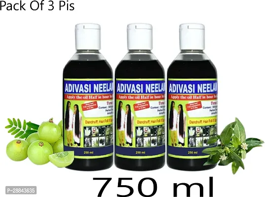 Classic Adivasi Neelgiri Herbal Hair Growth Oil Get Strong And Healthy Hair Oil (750 Ml) Pack Of 3-thumb0