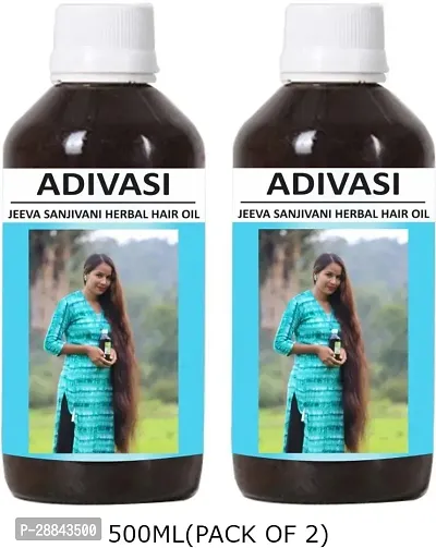 Classic Adivasi Jeeva Sanjeevani Herbal Almond Oil Hair Oil (500 Ml) Pack Of 2-thumb0