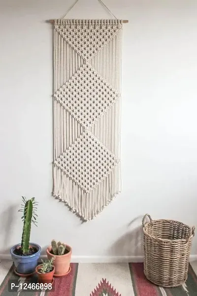 Stylish Fancy Wood  Cotton Rope Rope Wall Hanging