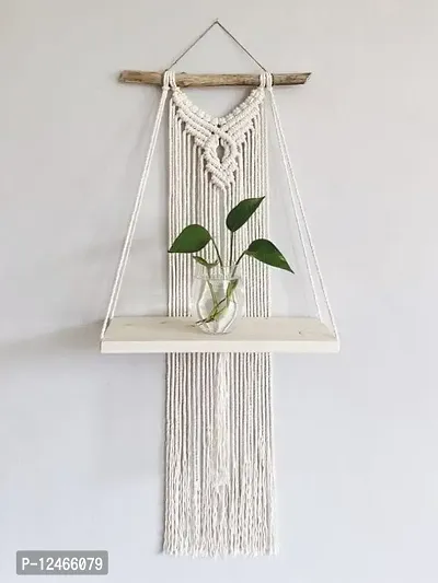 Stylish Fancy Wood  Cotton Rope Rope Wall Hanging