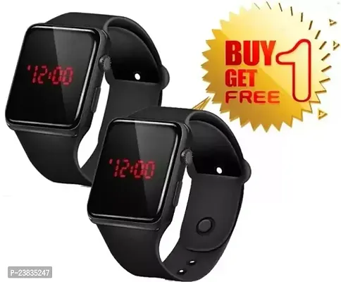 Stylish Battery Operated Digital Watches Combo For Men Pack Of 2-thumb0