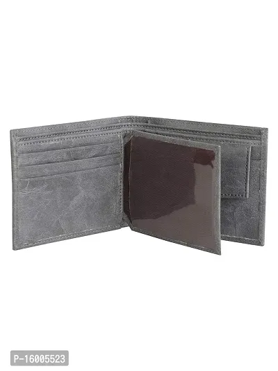 ZEVORA 11 Slot Leather Credit Debit Card Holder Wallet Coin Purse with for Men  Women (9 X 12 cm Grey)-thumb3