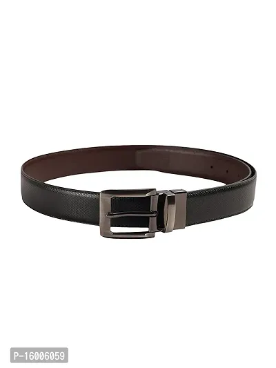 ZEVORA Reversible Leather Formal Black/Brown Belt For Men (Color-Black/Brown) F-thumb5