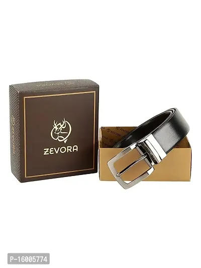 ZEVORA Reversible PU-Leather Formal Black/Brown Belt For Men (Color-Black/Brown) Belt for men, Formal belt, gift for gents, Gents belt, mens belt.-thumb2