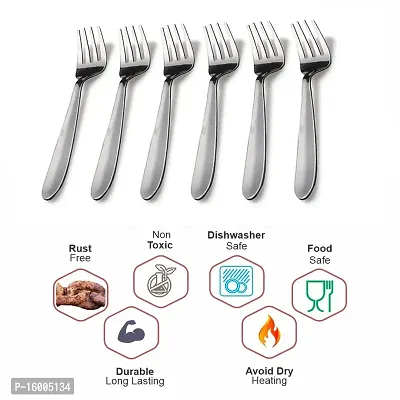 ZEVORA Stainless Steel Mix Cutlery Set/Table Ware Cutlery/Dinner Cutlery/Spoon  Forks (Set of 6 Spoon and 6 Forks) SM-thumb5