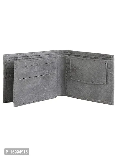 AVMART Indian Grey Leather Men's Wallet (Grey 03)-thumb2