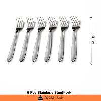 ZEVORA Stainless Steel Forks for Dining Table, Fork Set, 16 cm Length, Set of 6-thumb1