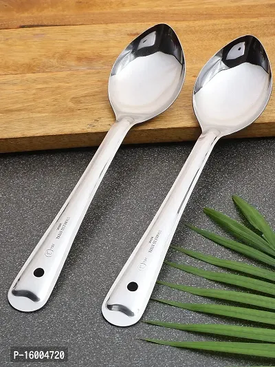 ZEVORA Pack of 2 Stainless Steel Basting/Serving Spoon (Chamcha) 30 cm-thumb0