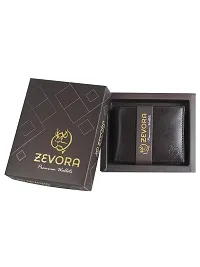 ZEVORA Men's and Women's Leather Card Holder Coin Wallet (Dark Brown)-thumb1