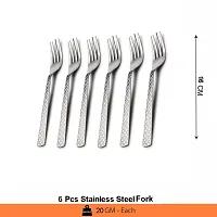 ZEVORA Stainless Steel Forks for Dining Table, Fork Set, 16 cm Length, Set of 6-thumb3