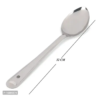 ZEVORA Pack of 2 Stainless Steel Basting/Serving Spoon (Chamcha) 32 cm-thumb4