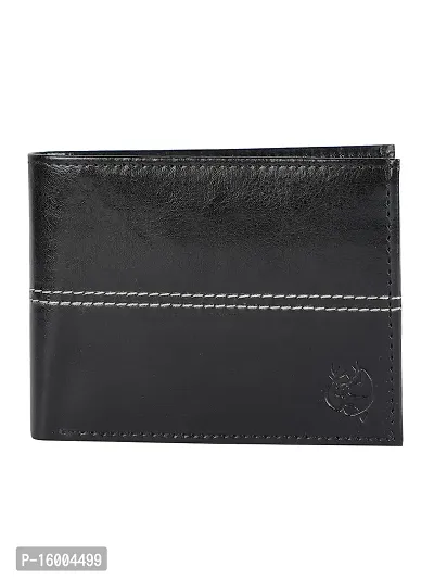 AVMART Indian Sine Black Leather Men's Wallet (Sine Black 014)-thumb0