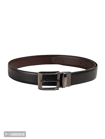 ZEVORA Reversible Leather Formal Black/Brown Belt For Men (Color-Black/Brown) F-thumb3