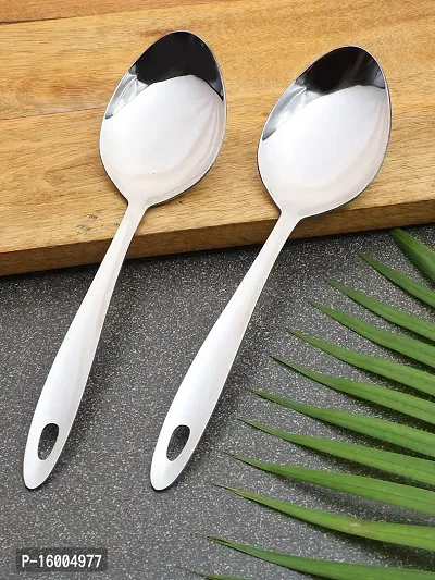 ZEVORA Pack of 2 Stainless Steel Basting/Serving Spoon (Chamcha) 25 cm-thumb0