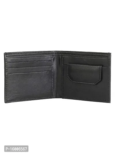 ZEVORA Men's and Women's Leather Card Holder Coin Wallet (Black)-thumb2