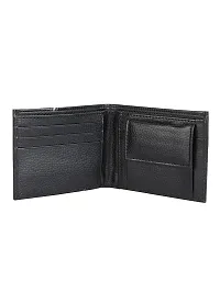 ZEVORA Men's and Women's Leather Card Holder Coin Wallet (Black)-thumb2