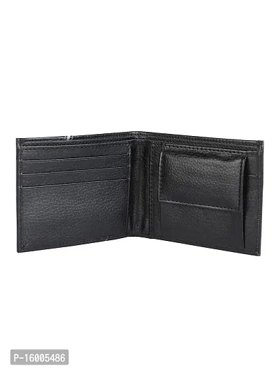 ZEVORA Men's and Women's Leather Card Holder Coin Wallet (Black)-thumb3