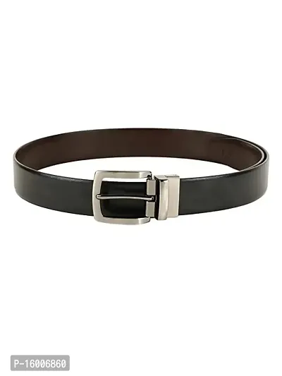 ZEVORA Men Reversible Leather Belt with Auto Turning Buckle (Black  Brown) F-thumb4