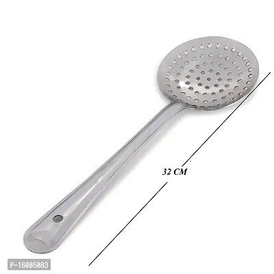 ZEVORA Pack of 2 Stainless Steel Skimmer (Jhara) Colander Strainer for Cooking and Frying 32 cm-thumb4