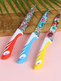 Avmart Stainless Steel Chef's Knife Kitchen Knife Color Printing Santoku Knife  Non-Slip Handle With Blade Cover (Pack Of 3)-thumb4