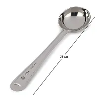 ZEVORA Pack of 2 Stainless Steel Deep Ladle | Soup/Milk Ladle/Karchi | Cooking and Serving Spoon for Kitchen 28 cm-thumb3