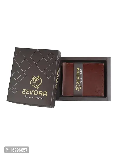 ZEVORA Quality PU Leather Wallets/Purse for Men Stylish Wallet Three Fold Dashing Genuine Best Purses for Men's (Brown)-thumb2